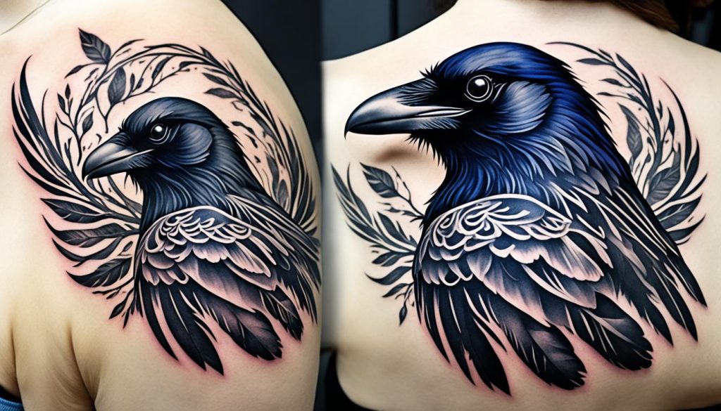 Obtenez le symbole parfait avec un tatouage corbeau élégant