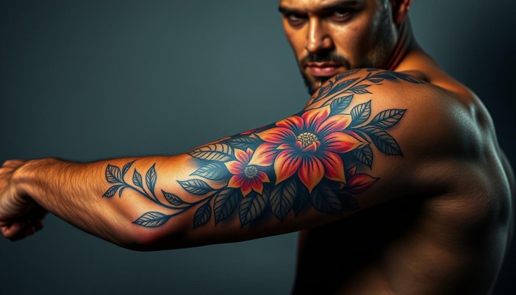 tatouage floral homme