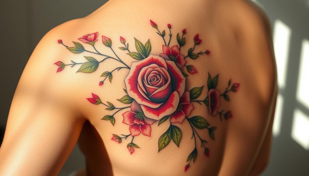 tatouage floral personnalisé