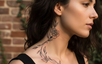 Tatouages pour femmes dans le cou : idées et conseils