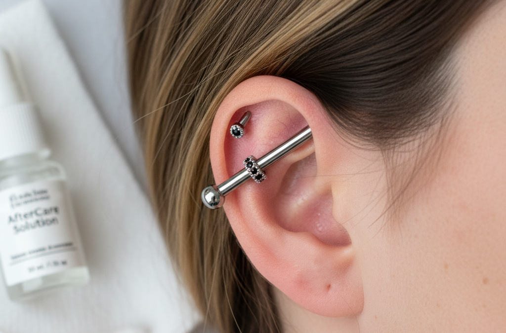 Guide complet du piercing industriel : styles et soins